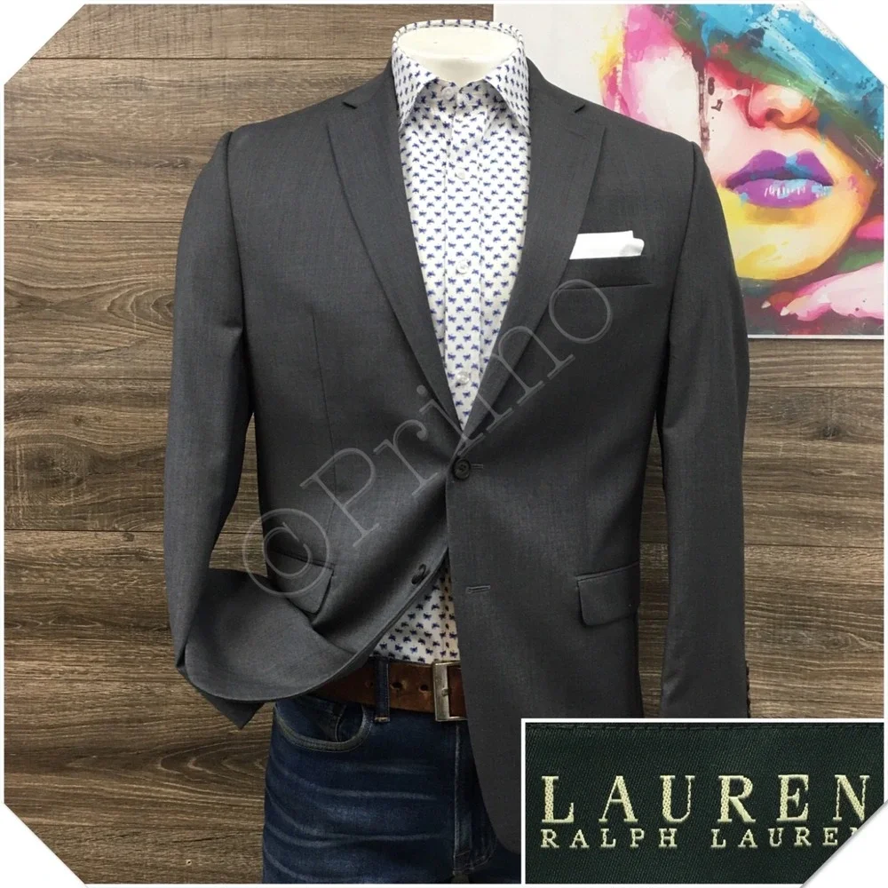 RALPH‎ LAUREN Mens Wool Blazer Sport Coat Casual Jacket Size 40R Classic Suit